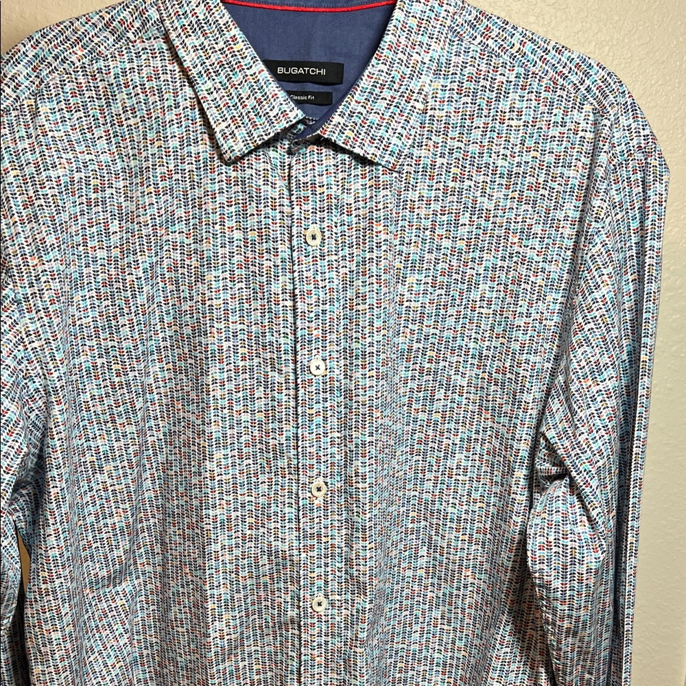 Bugatchi Multicolor Patterned Button Down Shirt - image 4